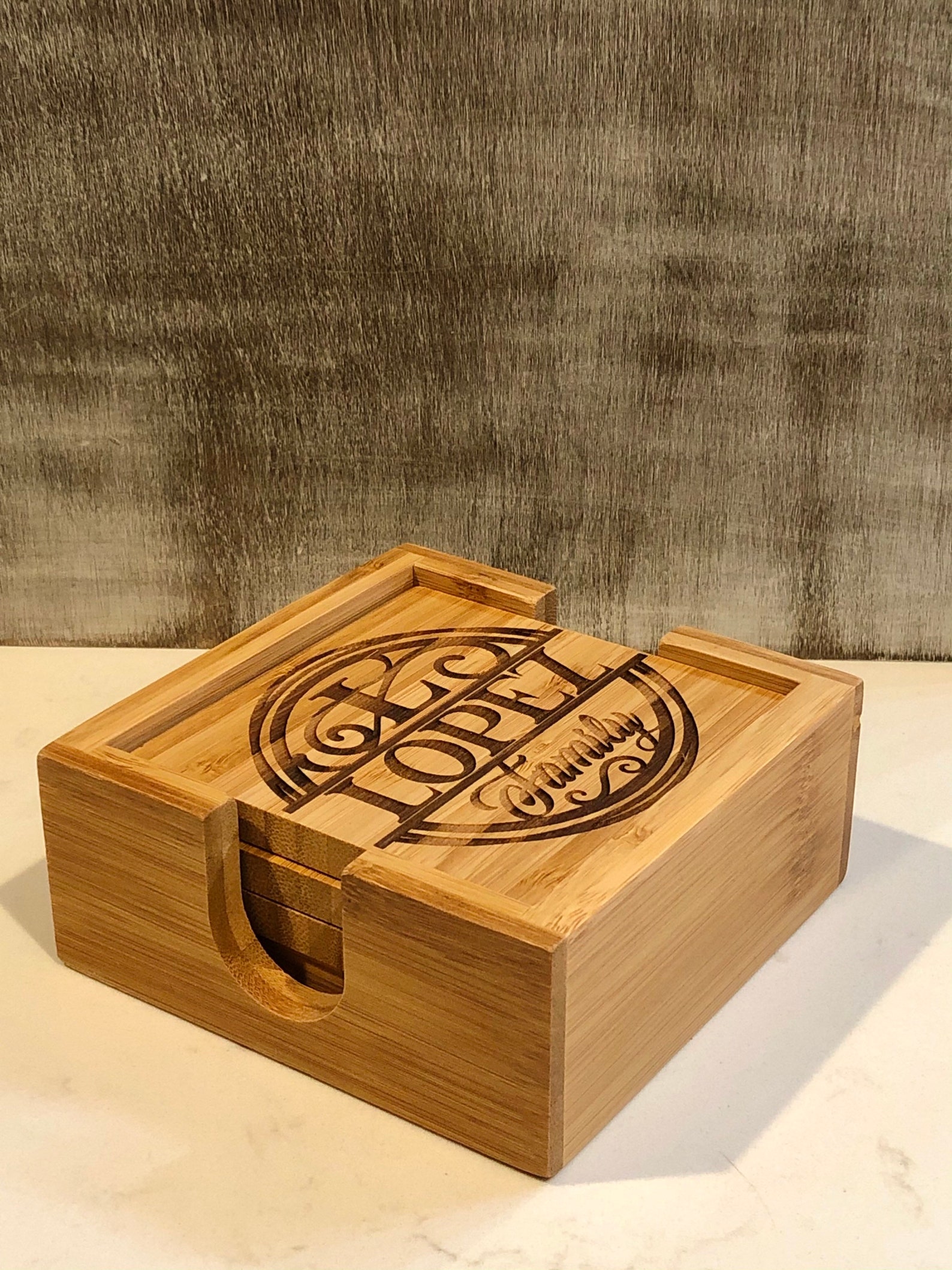 Personalized Wooden Coasters Set of 4 Custom With Holder. Etsy Singapore