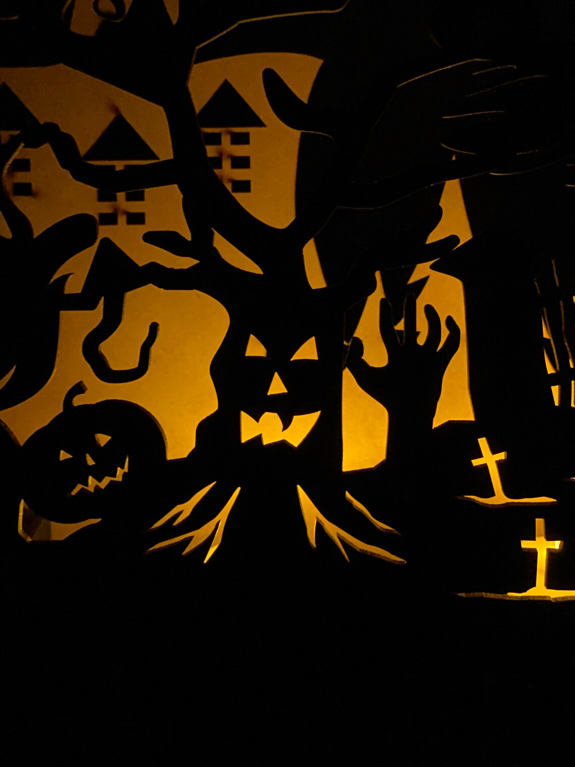 Spooky Halloween Town Scene Spooky Light up Halloween Etsy