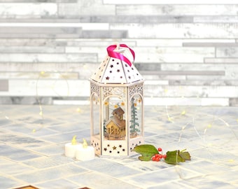 Light Up Christmas Lantern, Christmas Decor, Farmhouse Christmas Decor, Christmas Lights, Christmas Gift, Winter Wonderland, Mantle Decor