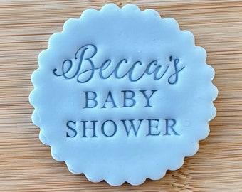 Nombre personalizado - Baby Shower Género Reveal New Baby Mummy to be - Grabador de sellos de galletas personalizado