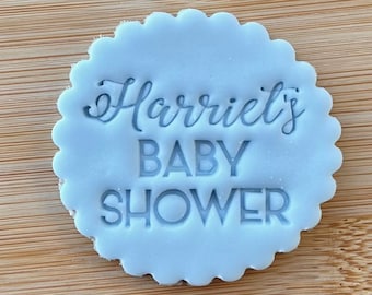 Custom Name - Baby Shower Gender Reveal New Baby Mummy to be - Personalised Biscuit Cookie Stamp Embosser