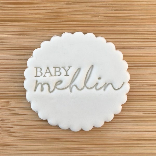 Baby Surname / Personalised / Fondant Embosser / Stamp / Cupcakes / Biscuits / Decorating / Cookie / Stencil / Baby Shower / New Baby