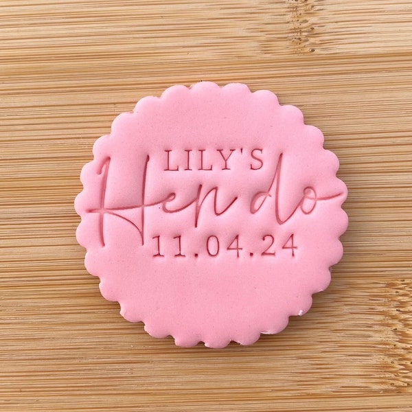 Personalisierter Name - Hen Do Date Keks DIY Party Favor - Hen Party - Cookie Stempel Embosser
