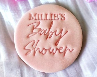 Custom Name - Baby Shower Style 2 - Cookie Stamp Embosser