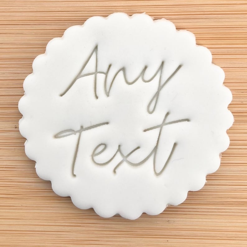 Passen Sie jeden gewünschten Text individuell an Personalisiert / Fondant-Prägung / Stempel / Pop-Up / Kekse / Dekorieren / Keks / Seife / Cupcakes / Ton Bild 1