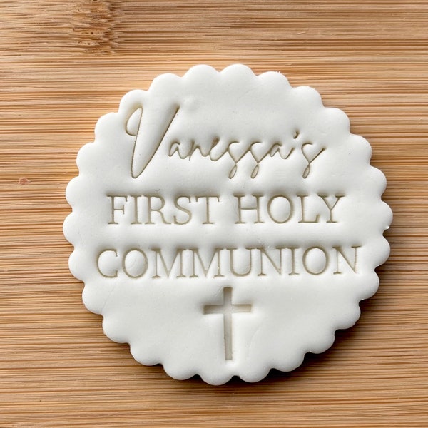 Personalizzato Battesimo Battesimo Giorno della Santa Comunione - Timbro in rilievo per biscotti
