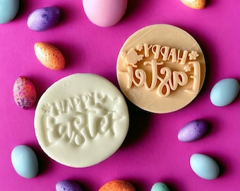 Joyeuses Pâques avec un poussin - Embosseur de fondant pour tampons à biscuits