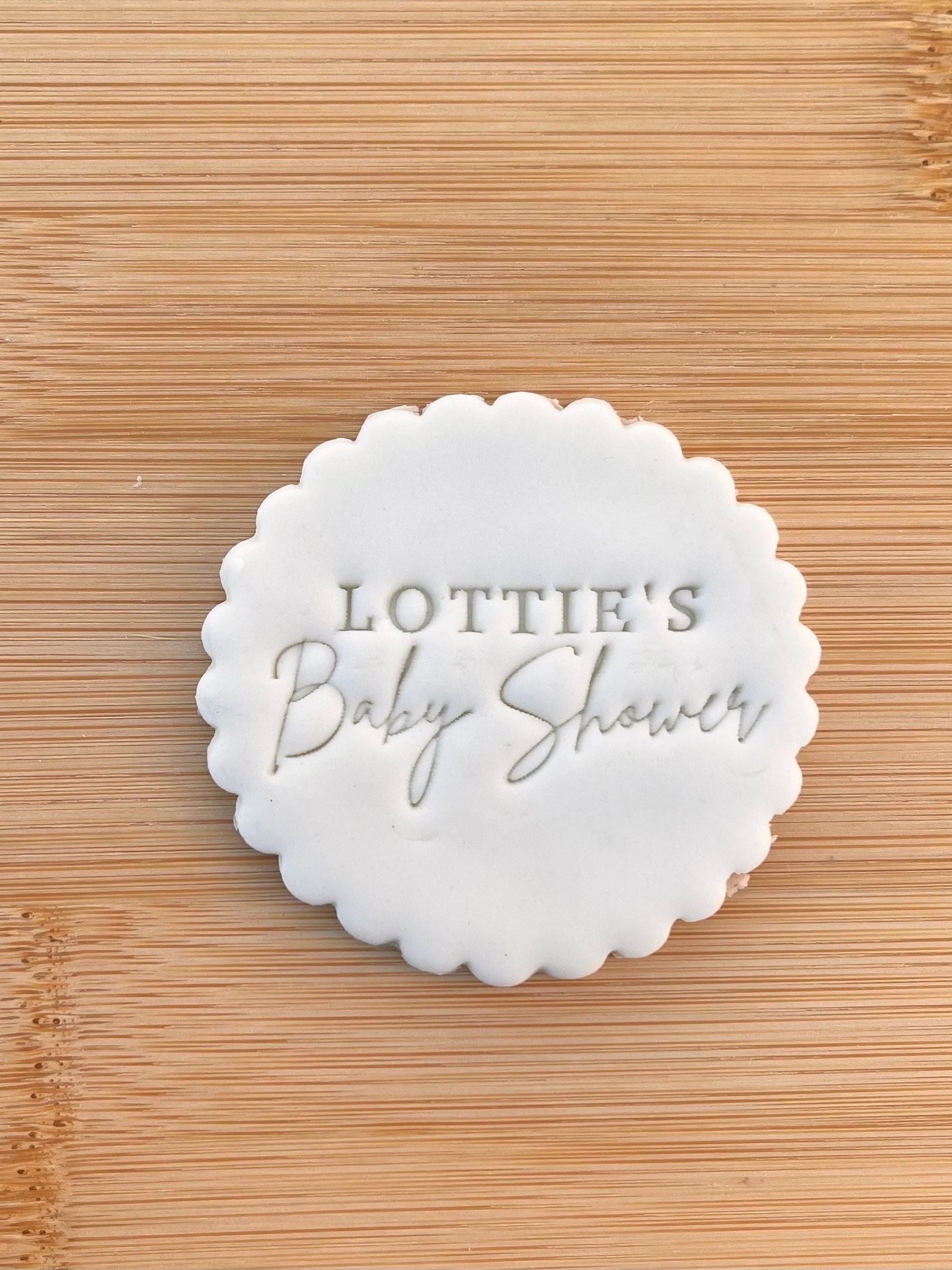 Custom Name - Baby Shower Style 2 - Cookie Stamp Embosser