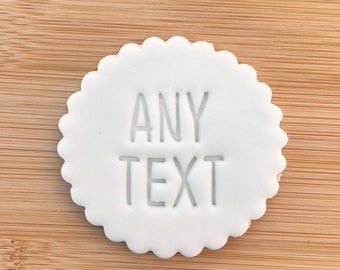 Custom Any Text you want! 2 Personalised / Fondant Embosser / Stamp / Pop Up / Biscuits / Decorating / Cookie / Soap / Cupcakes / Clay