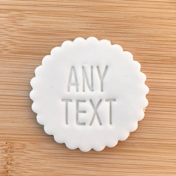 Custom Any Text you want! 2 Personalised / Fondant Embosser / Stamp / Pop Up / Biscuits / Decorating / Cookie / Soap / Cupcakes / Clay