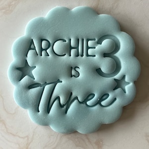 Custom Childrens Name & Age Cookie Stamp Embosser First Birthday Party Favours Party Bags DIY image 7