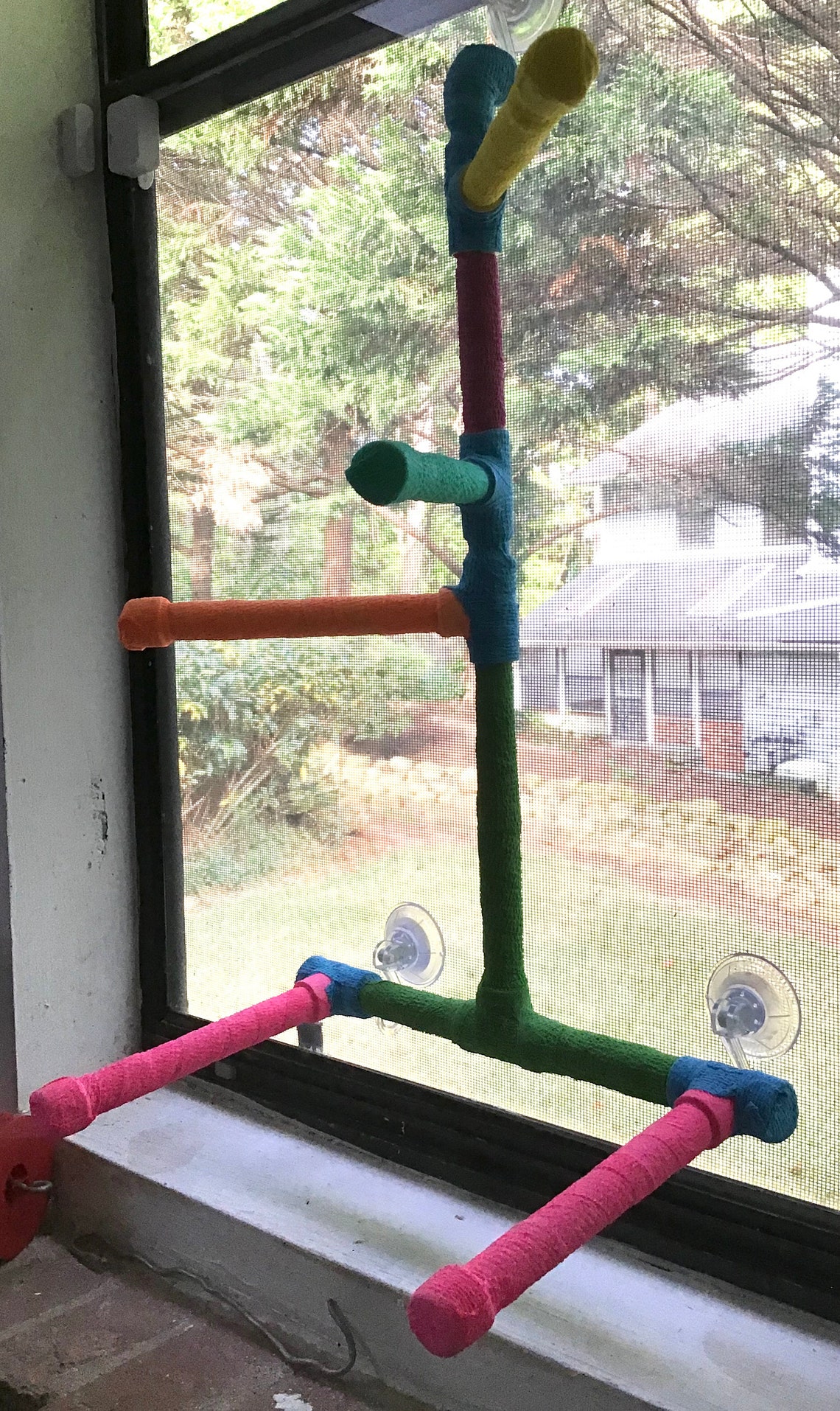 Bird Window Perch PVC Perch Small and Medium Parrots Etsy