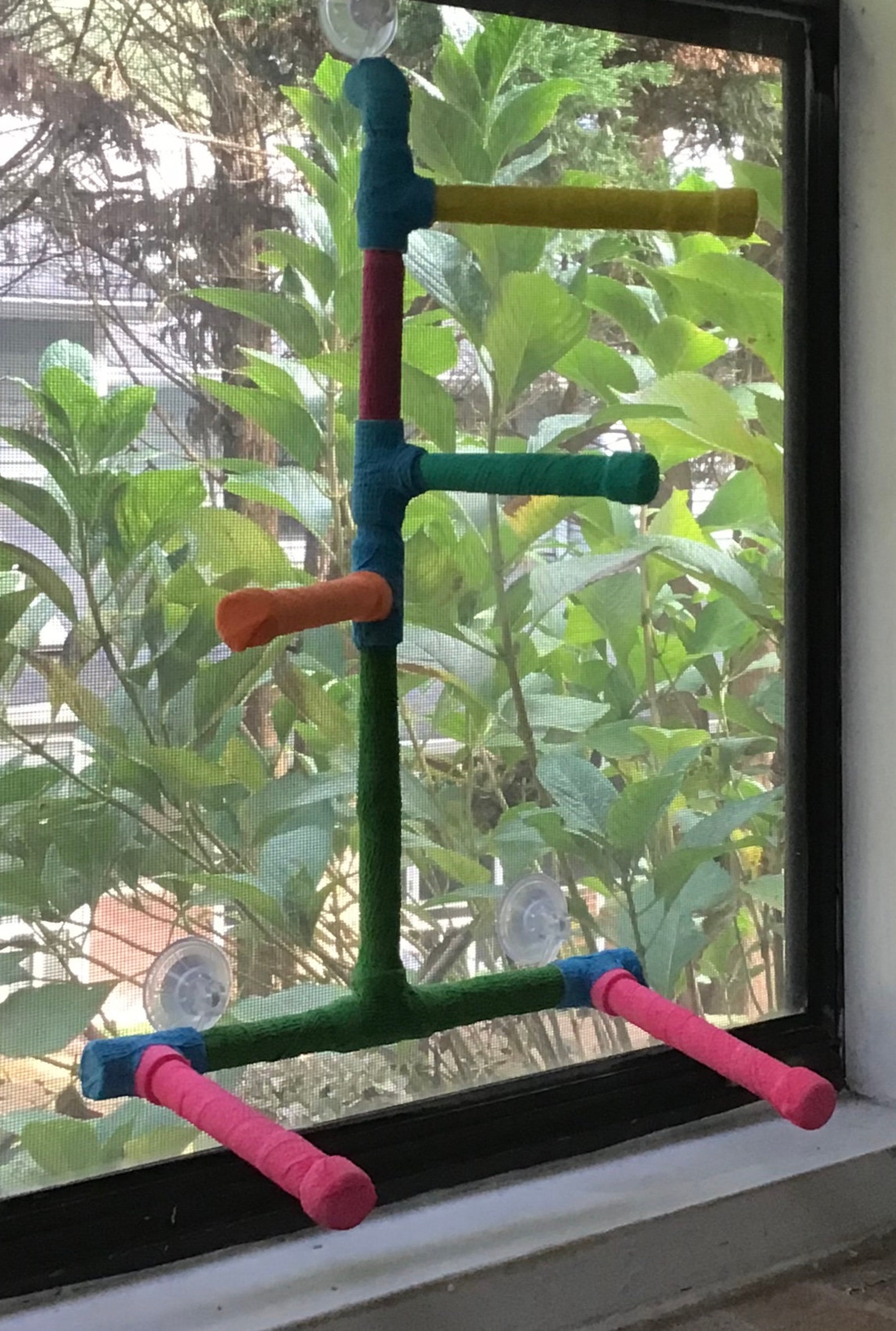Bird Window Perch PVC Perch Small and Medium Parrots Etsy