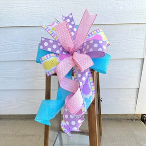 Christmas Ornaments Easter Bow Wreath Easter Bunny Wreath Bow Easter Decoration Spring Burlaps Bow For Front Door Indoor Outdoor Wall Easter