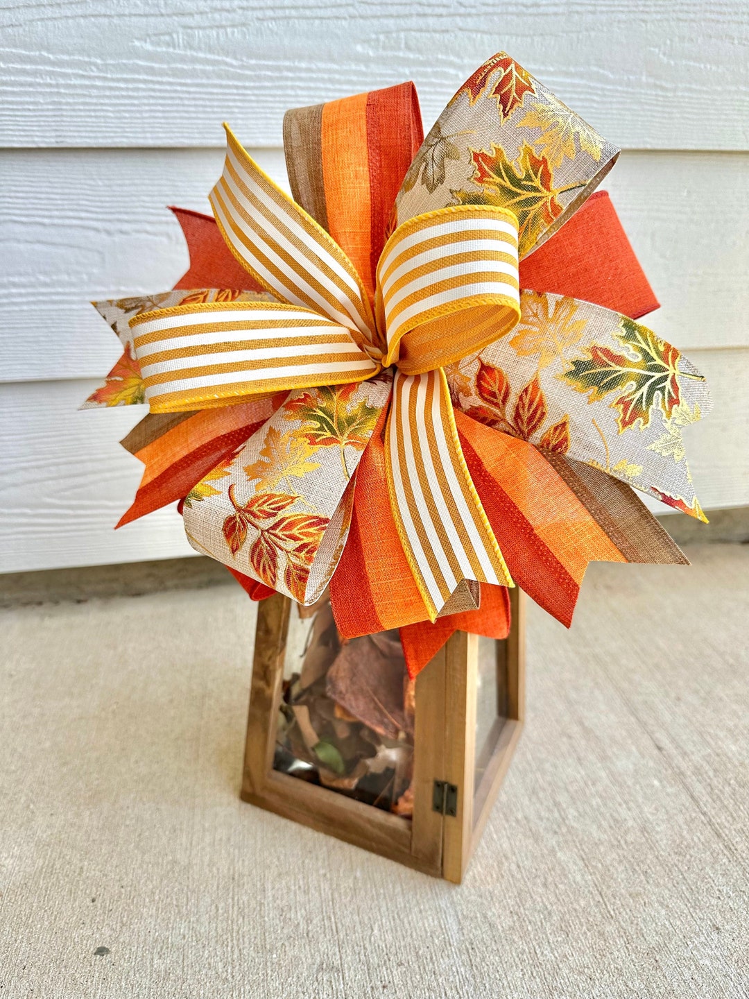 Fall Lantern Bow, Fall Wreath Bow, Autumn Decor, Fall Wreath ...