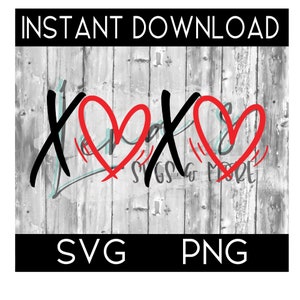 XOXO Heart Valentine SVG, Cut File, PNG, Silhouette Cut File, Circuit User, Valentine Png, Love svg, love png, heart svg