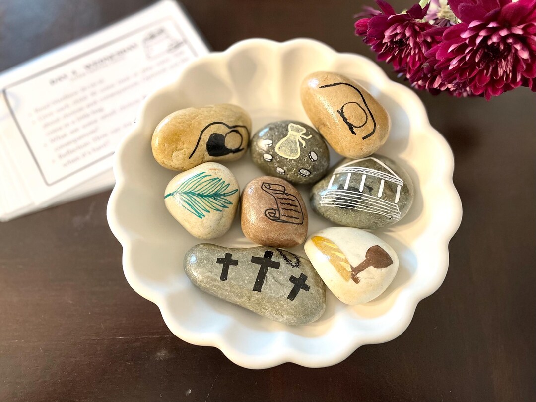 Painted Rocks Easter Advent Decoration Activity Set for Kids Holy Week ...