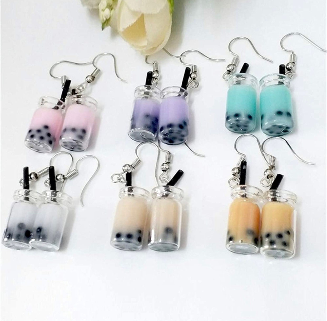Boba drink earrings novelty earrings kawaii earrings Etsy