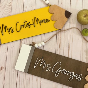 Pencil Shaped Classroom Door Sign