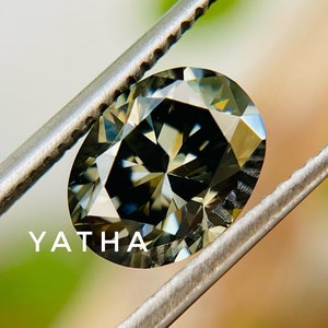 Oval  Cut Gray Diamond VVS1 Loose Moissanite for Ring | Antique Ring | Unique Engagement Ring | Wedding Ring | Gift For Loved Ones