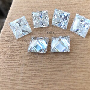 3 MM to 10 MM Princess Cut Loose Moissanite Stone D-E-F White Color Brilliant Cut Excellent VVS1 Grade USA Seller