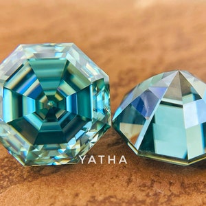 1 To 10 CT Octagon Step Cut Blue Loose Moissanite Handcrafted Unique Stone, Diamond Alternative, Stone for Engagement Ring and Jewelry