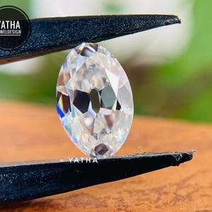 Moval Cut Oval Shape Colorless Diamond VVS1 Loose Moissanite for Ring | Antique Ring | Unique Engagement Ring | Wedding Ring