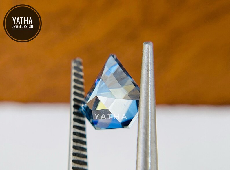 valentine gift, Shield Cut 1 To 5 Ct Deep Blue Loose Moissanite Brilliant Cut Diamond
