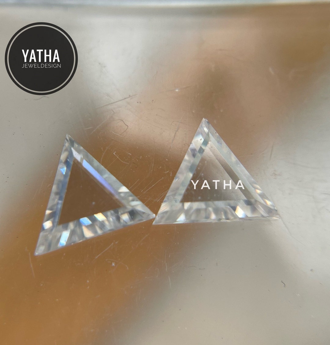 Triangle Colorless 6 MM to 12 MM Triangle Rose Cut Colorless Loose Moissanite for Pendant ...