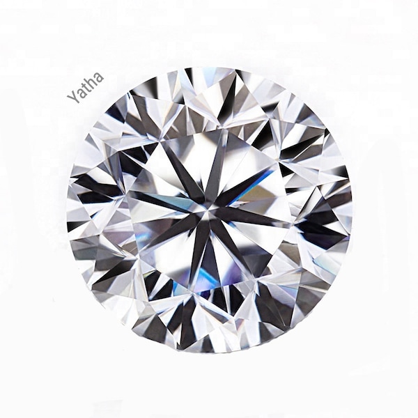 Genuine Hand polished White Round Moissanite, VVS 1 Clarity, D-E-F color, Excellent cut