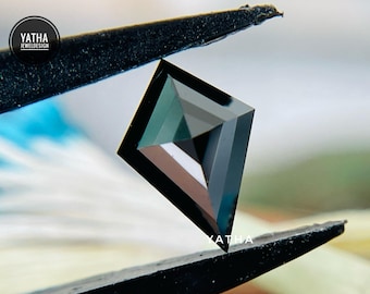 Black Kite Cut Loose Moissanite Gemstone, 1 To 5 Carat Customized Moissanite For Engagement Ring, Valentines Day Gift, Black Moissanite