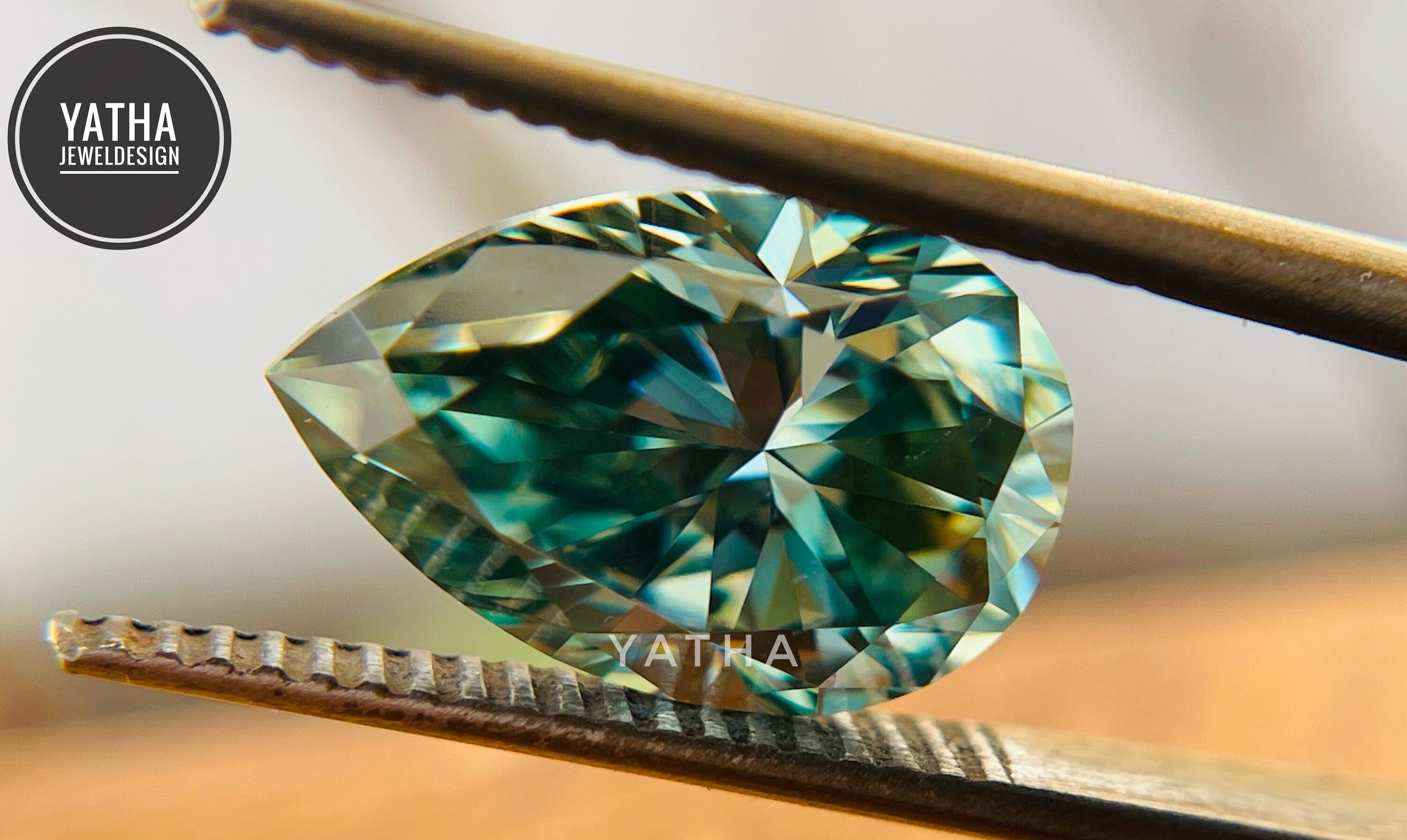 Blue Color 6x4 MM to 15x10 MM Pear Shape Loose Moissanite Stone ...