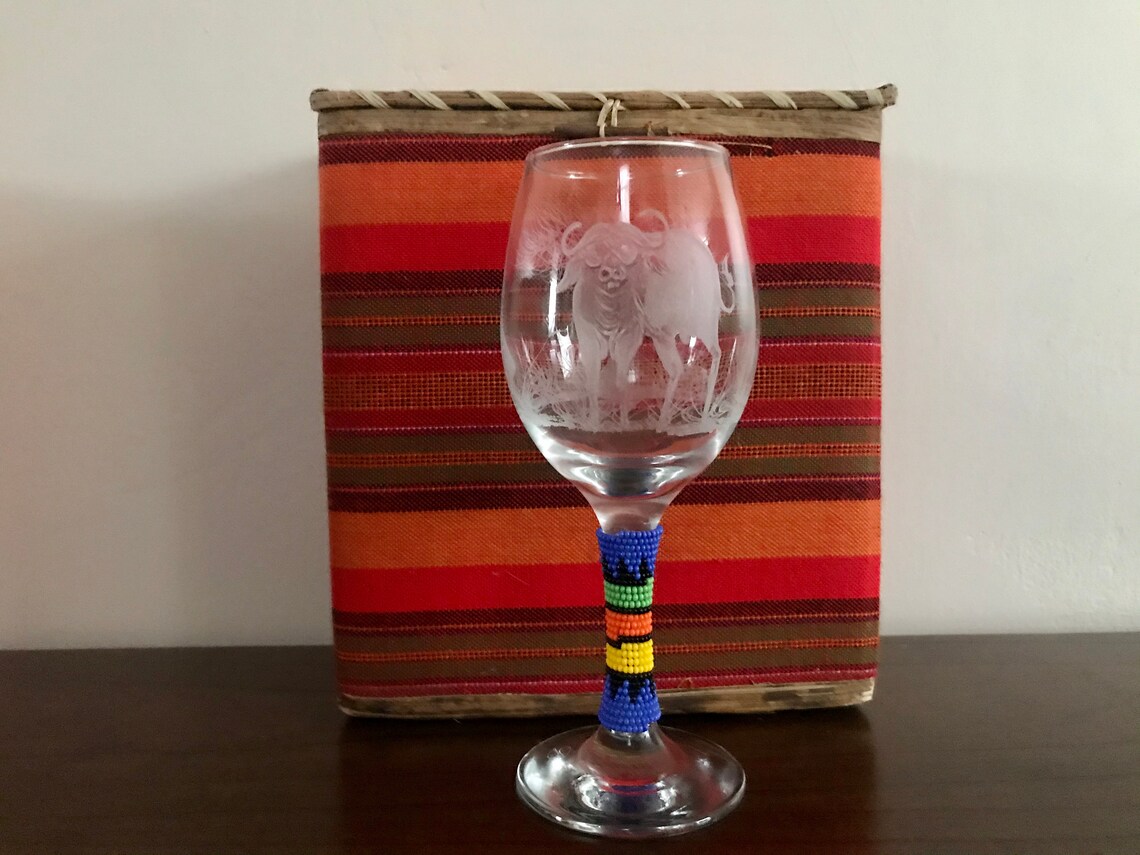 2pcs engraved wine glasses with Africa's Big 5 wedding Etsy