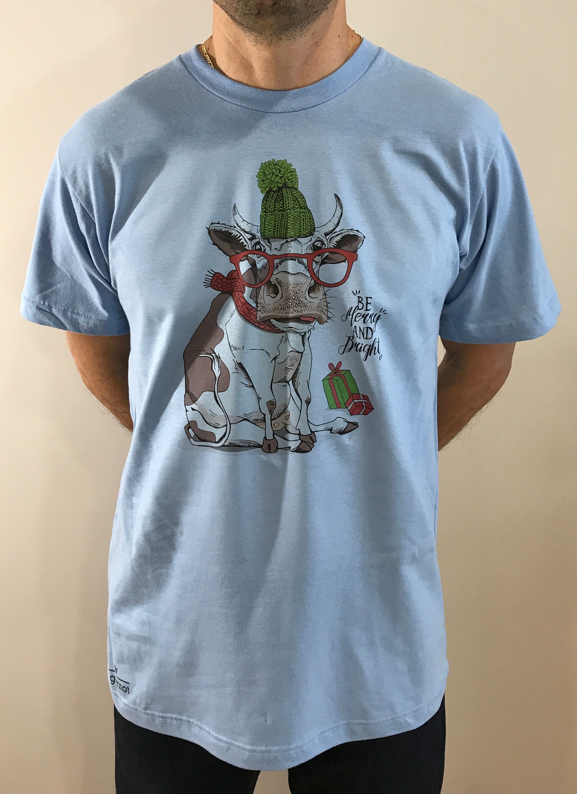 Unisex short sleeve tshirt Christmas tee Be merry and Etsy