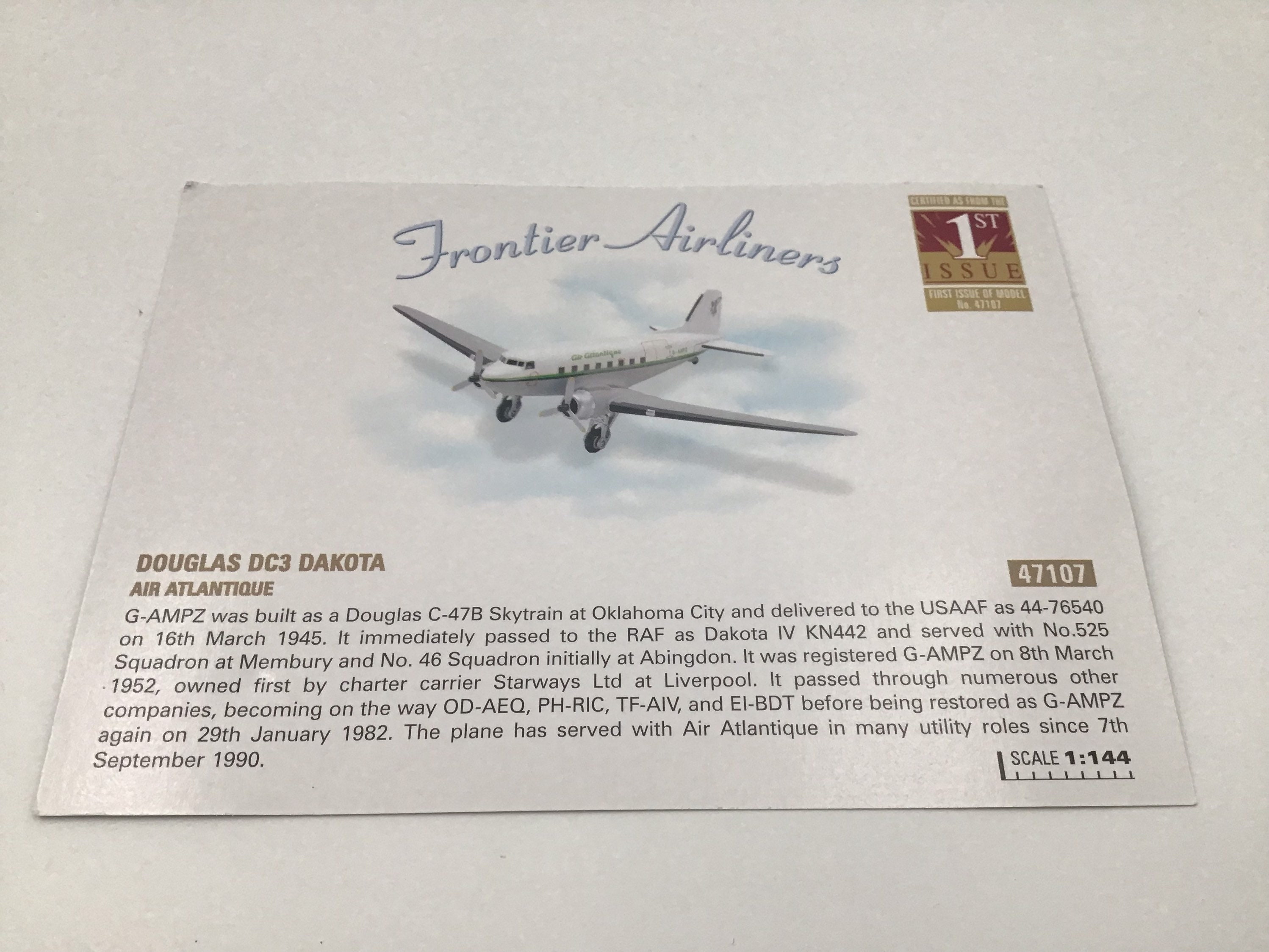 Corgi Classics Frontier Airlines 1/144ヘリ Corgi Classics Douglas DC-3 Diecast Model – Frontier Airlines 1