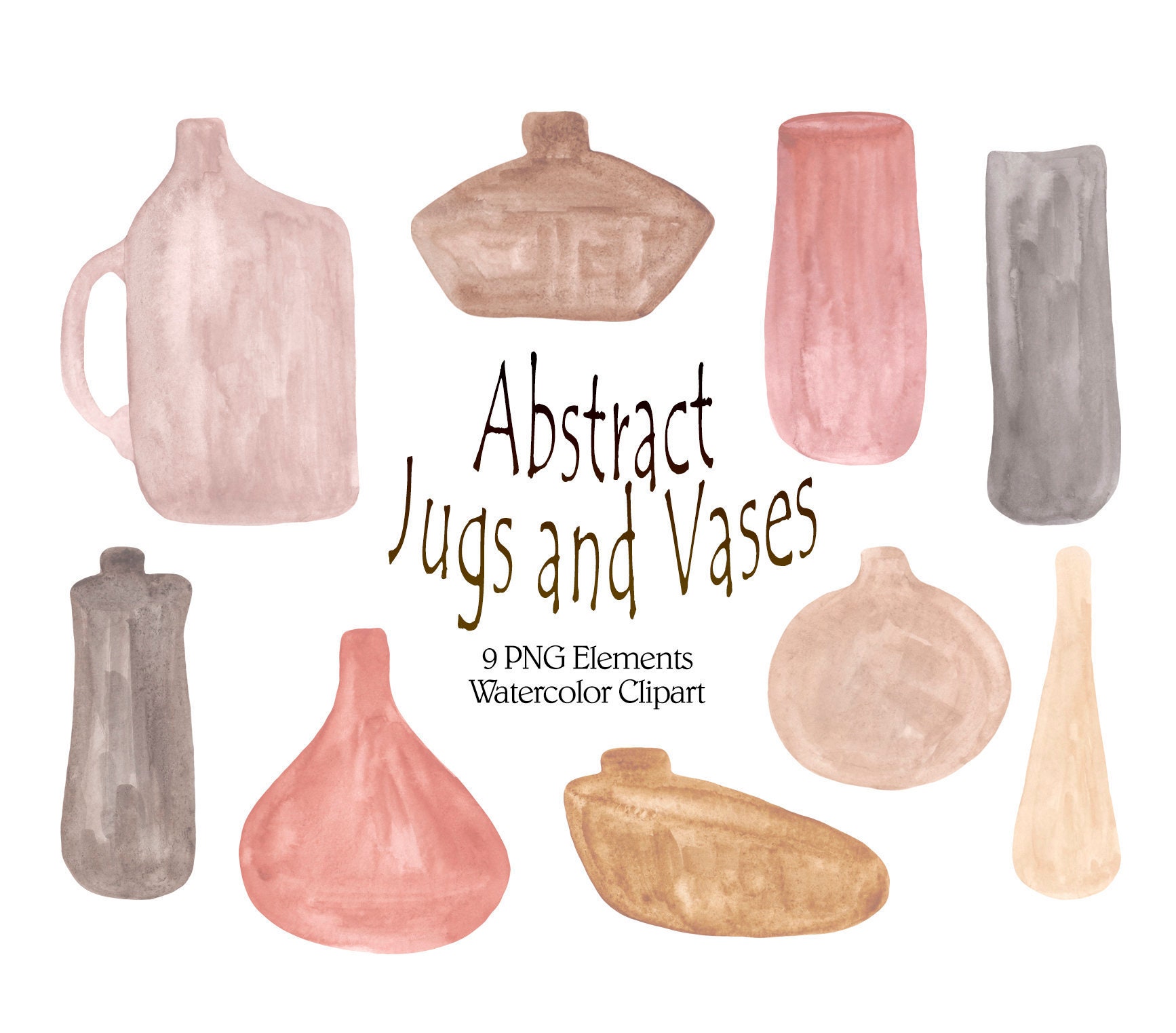 Boho vase clipart Hand painted clip art Modern elements PNG Etsy