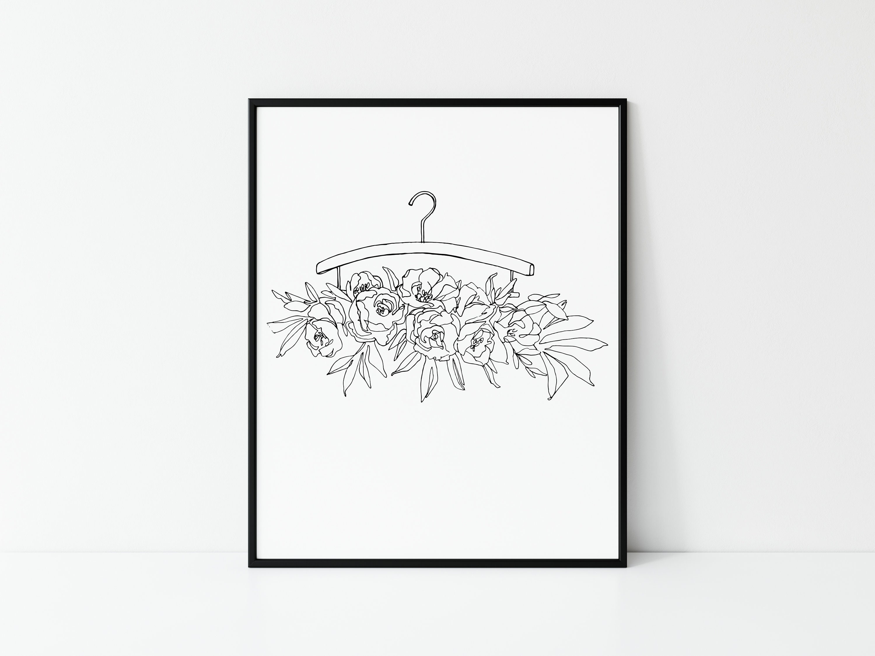 Blumendruck Linie Kunst für Garderobe Flur botanische Etsy