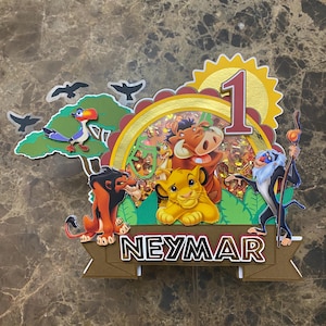 Lion King Cake Topper w/ Confetti Lion King Birthday Simba Cake Topper Lion King Celebration Lion King Party Decor