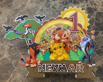 Lion King Cake Topper w/ Confetti Lion King Birthday Simba Cake Topper Lion King Celebration Lion King Party Decor