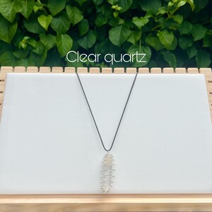 Clear Quartz crystal pendant necklace
