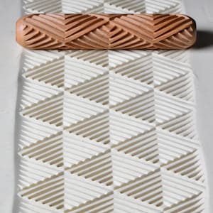 Pottery Hand Roller / Clay Texture Tool - Mountains R21