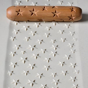 Pottery Hand Roller / Clay Texture Tool - Stars R03