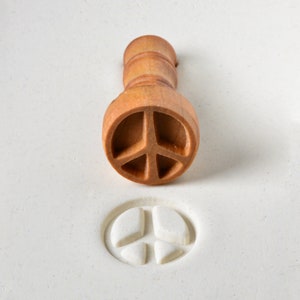 Pottery Stamp / Clay Texture Tool - Peace Sign S34