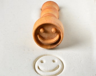 Pottery Stamp / Clay Texture Tool - Smiley Face S10