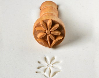 Pottery Stamp / Clay Texture Tool - Flower S11