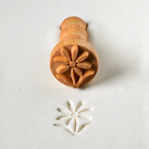 Pottery Stamp / Clay Texture Tool Flower S07 Etsy