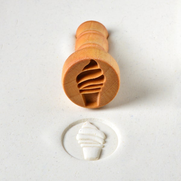 Pottery Stamp / Clay Texture Tool - Ice Cream Cone S37