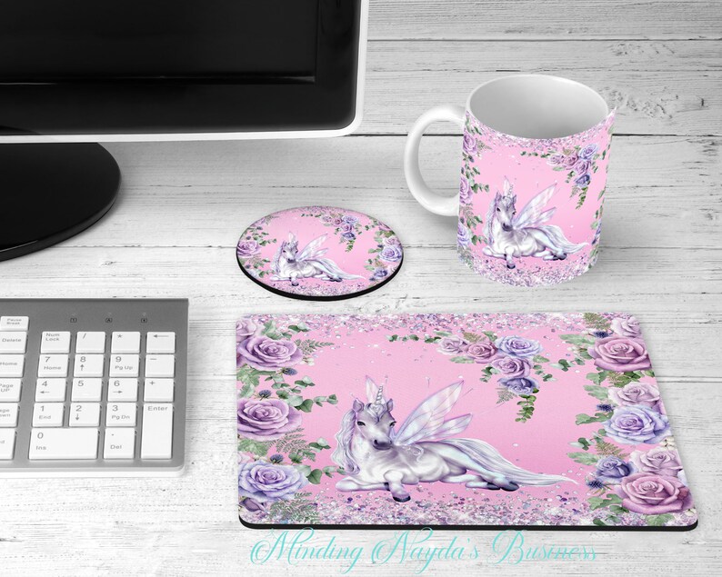 Floral Unicorn Desk Set Etsy