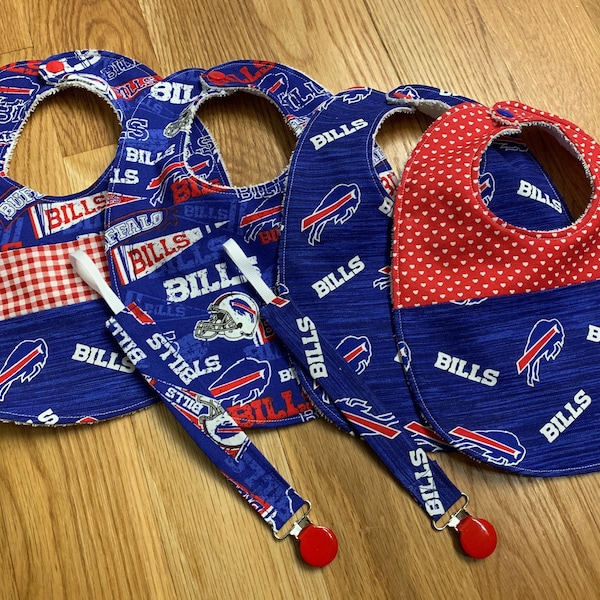 Buffalo Bills Baby Gifts (Bibs, Pacifier Clips, Burp Pads and Toddler Bibs)