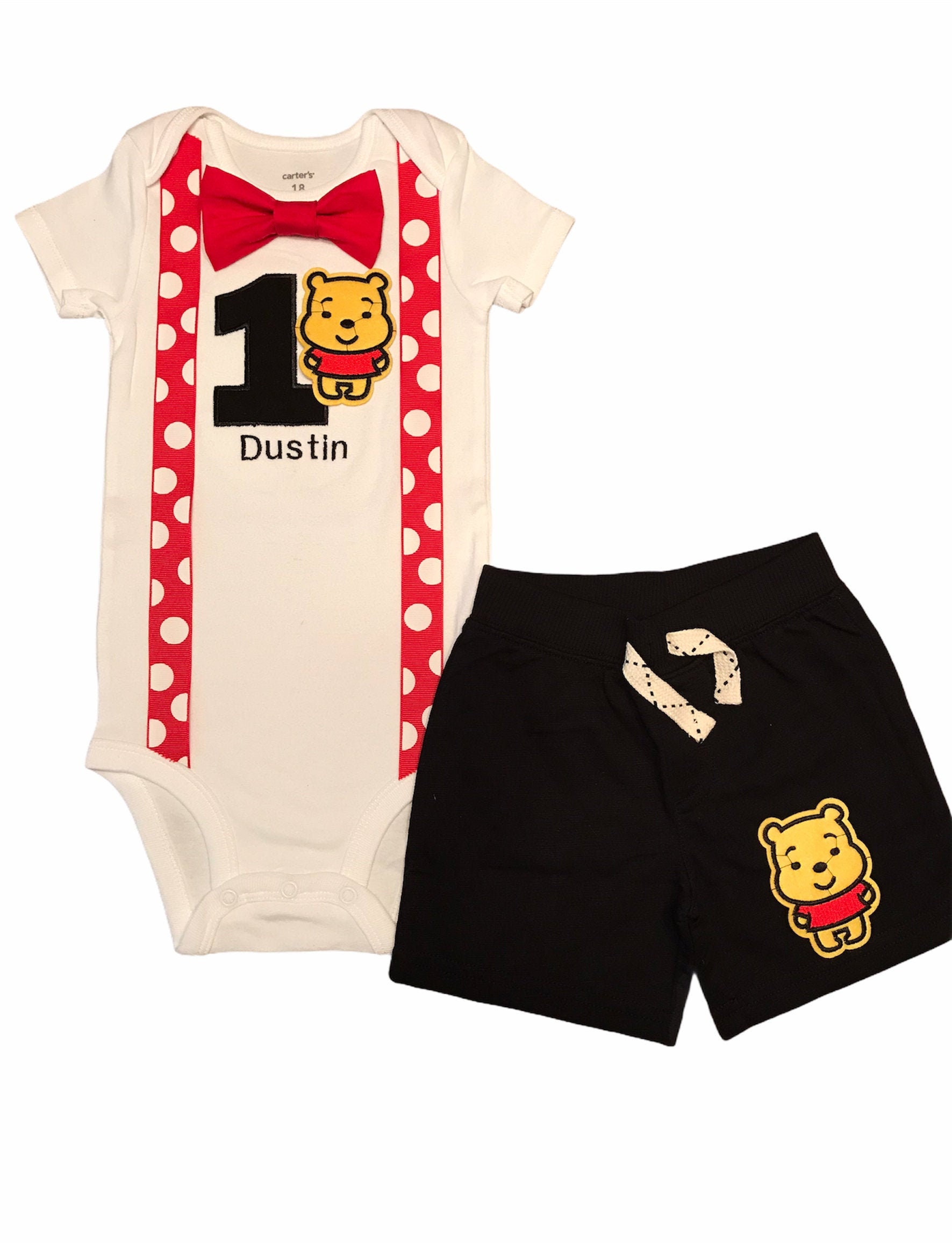 Winnie The Pooh Shorts Set-Baby's First Birthday Shirt-Boys Winnie The Pooh Birthday Clothes Kleding Jongenskleding Babykleding voor jongens Pakken 